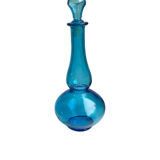 Vintage glass decanter space age turquoise