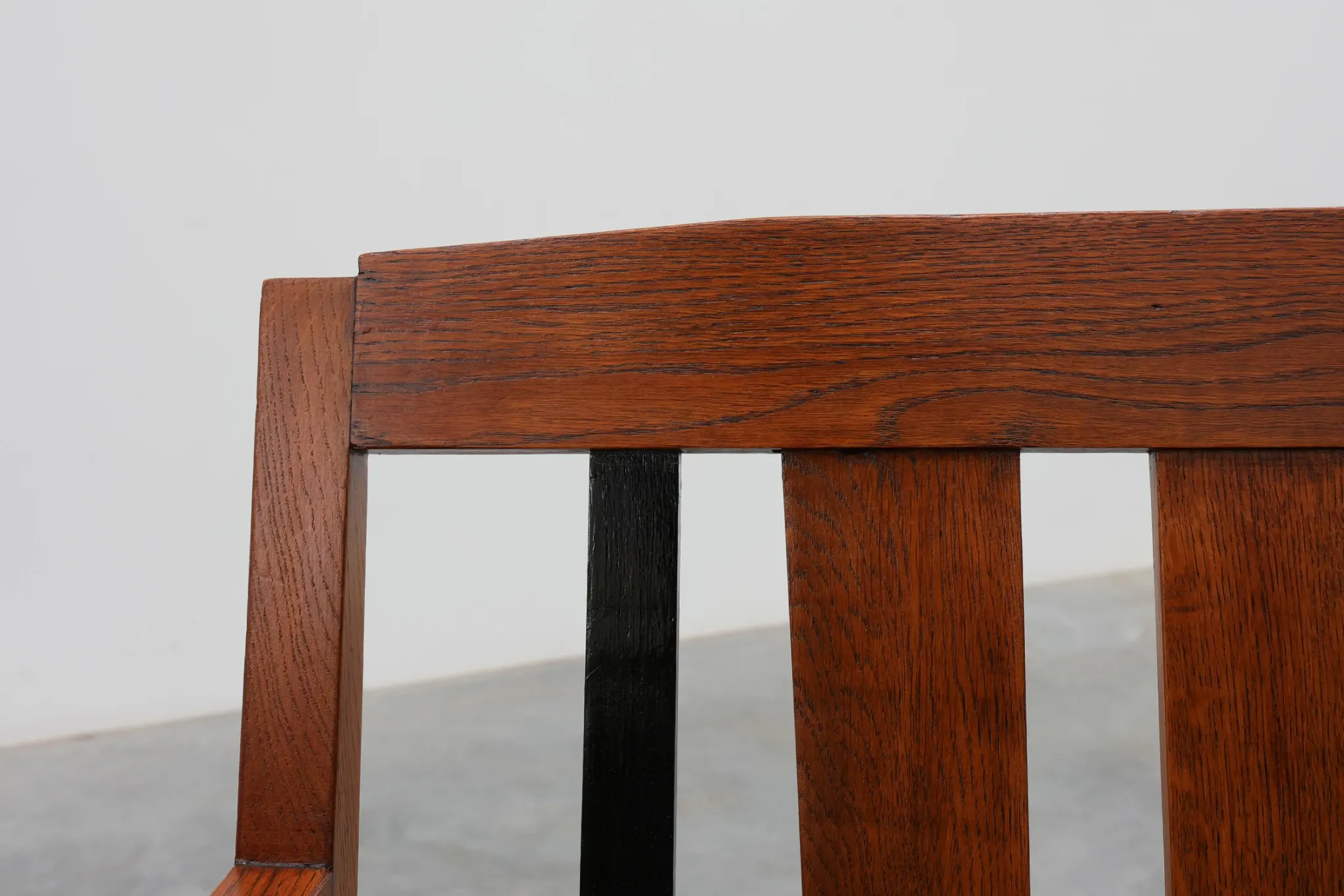 Amsterdamse School Oak Armchair with Green Velvet Seat, Netherlands, 1920s
