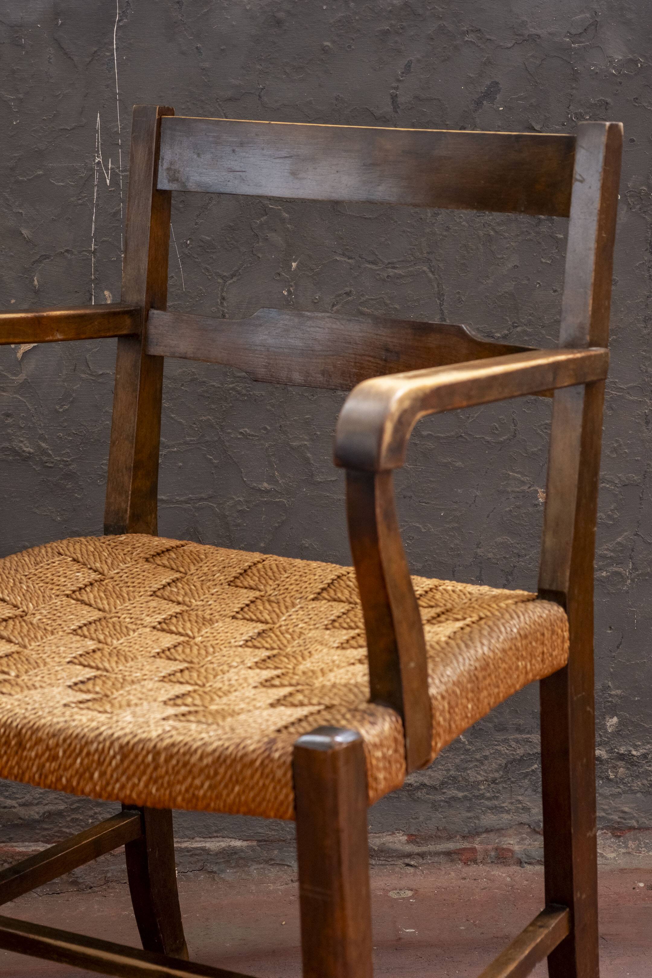 Fauteuil avec assise tissée, Danemark 1930