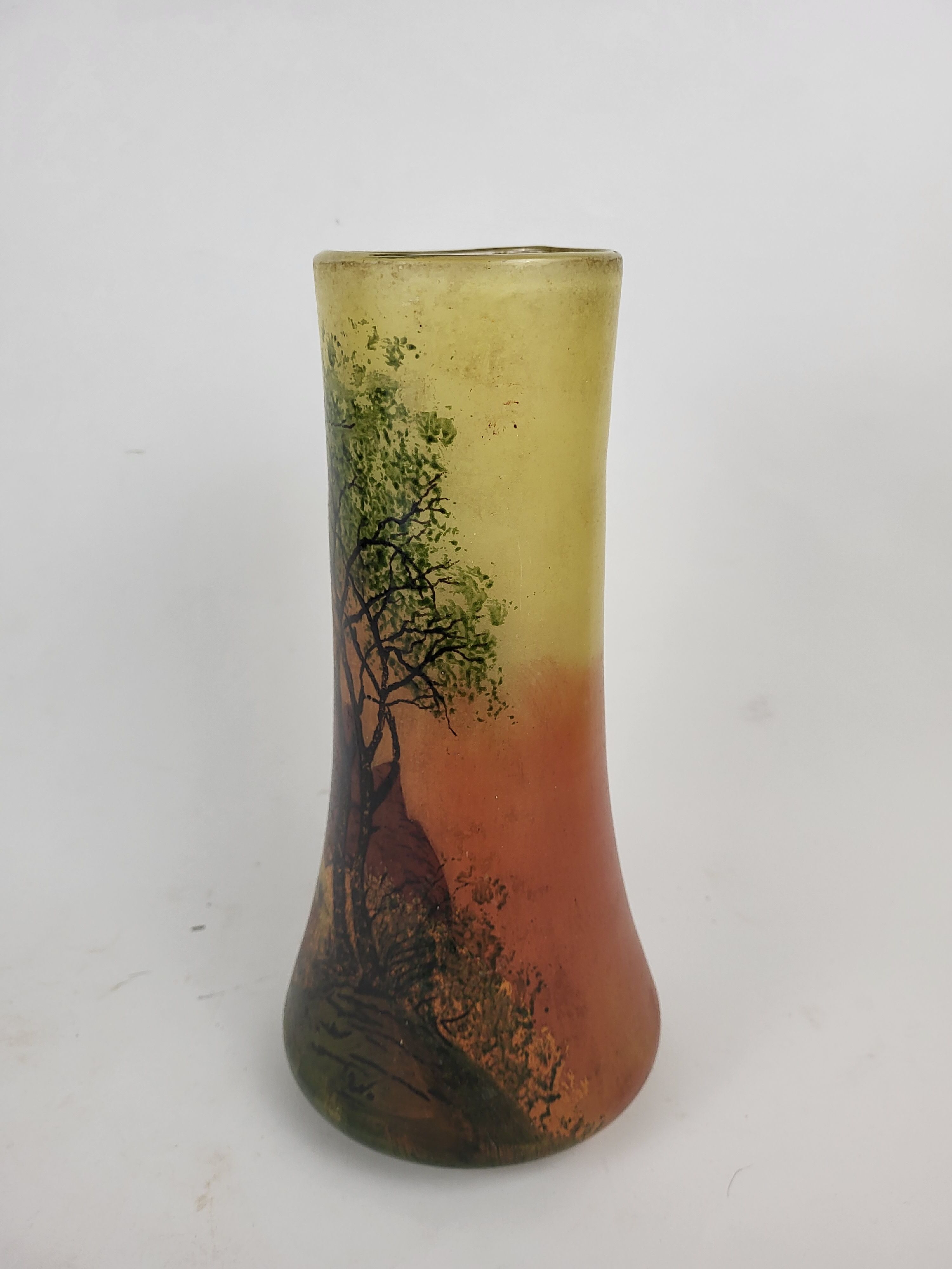 Enamelled glass vase Francois Theodore Legras