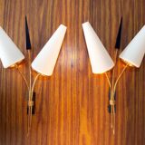 Pair of double reed sconces, 1960