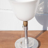 Art Deco Mazda lamp in opaline and chromed metal