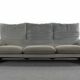 Cassina Maralunga 3-Seater Sofa by Vico Magistretti in grey striped fabrics