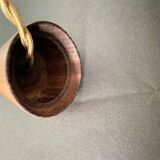 Scandinavian pendant light in opaline and teak