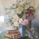 Bouquet of flowers signed Roussel