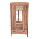 Bonnetière parisienne ancienne avec miroir en bois brut restauré