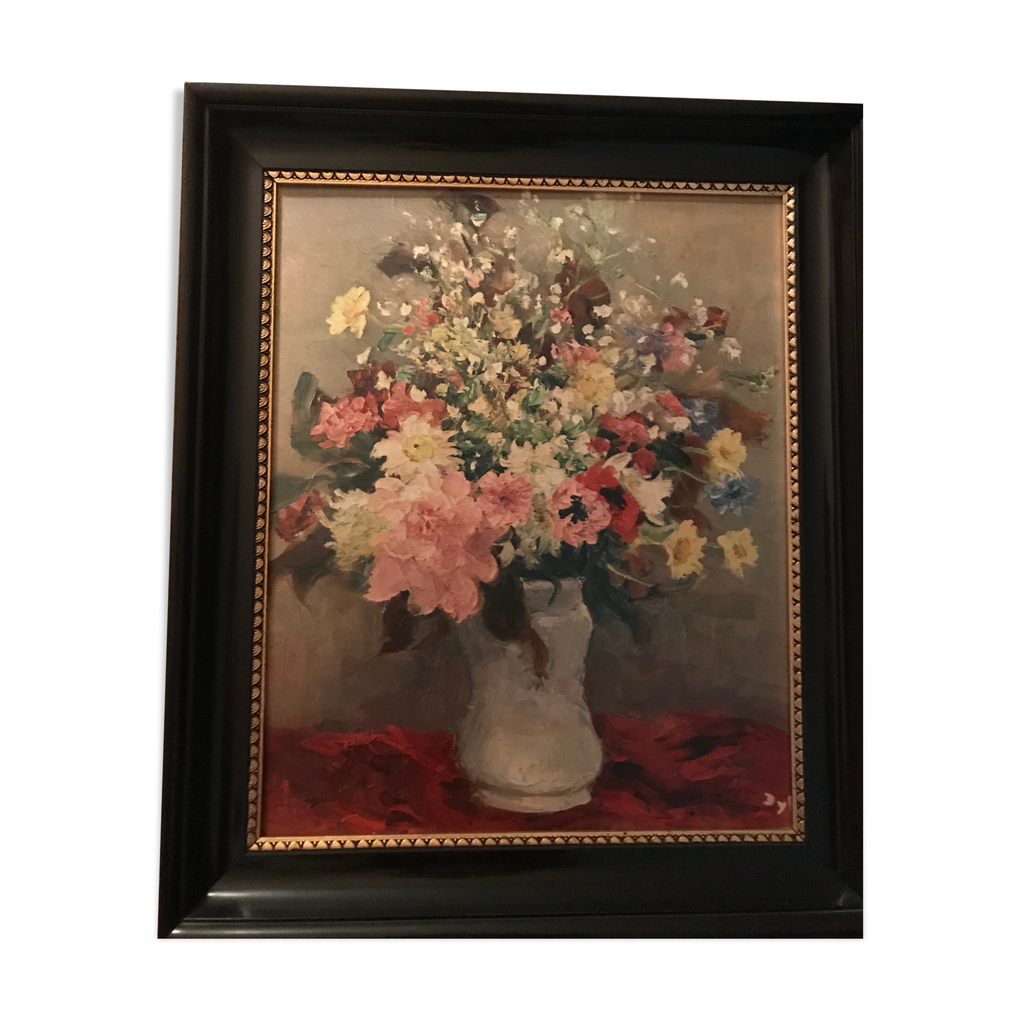 Tableau peinture pastel signe dyf