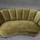 Gorgeous Danish velvet cocktail sofa years 30/40