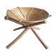 Corbeille sur pied vintage en bois,bambou et rotin