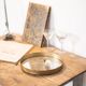 Patinated mirrored top and brass