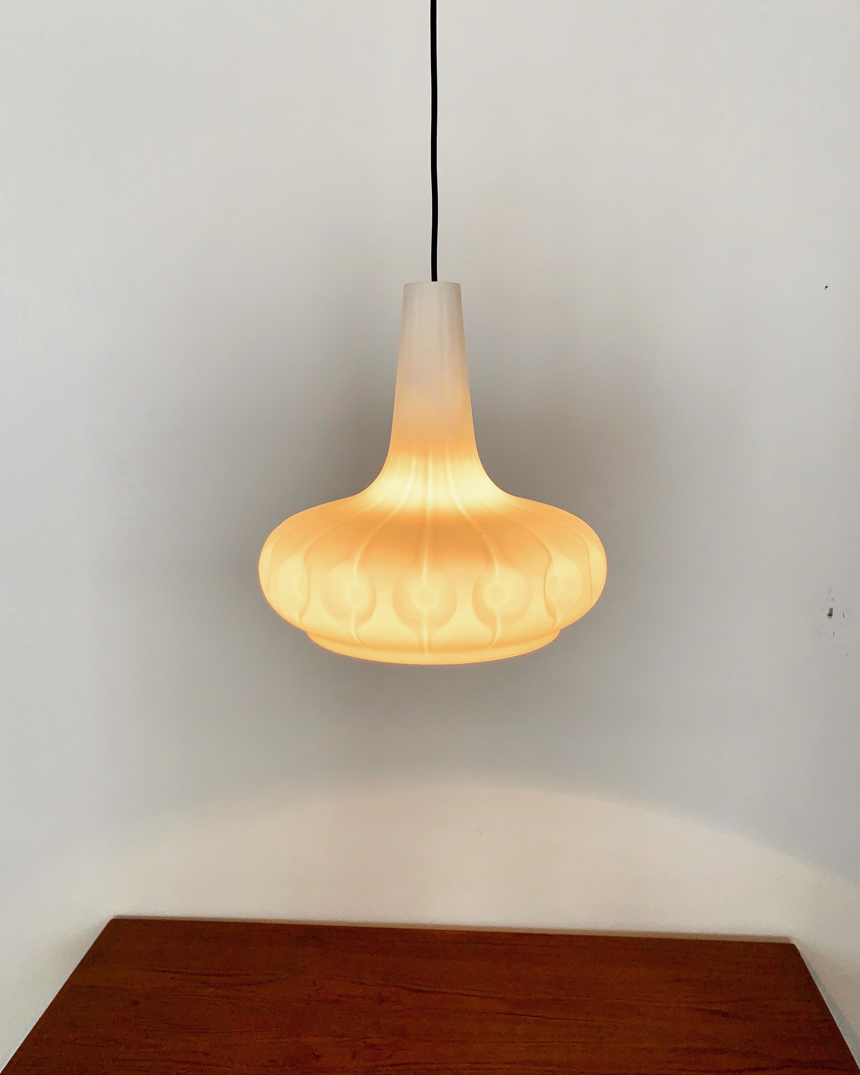 Mid century modern opaline pendant lamp by Peill and Putzler
