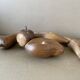 Lot of carved wooden fruits