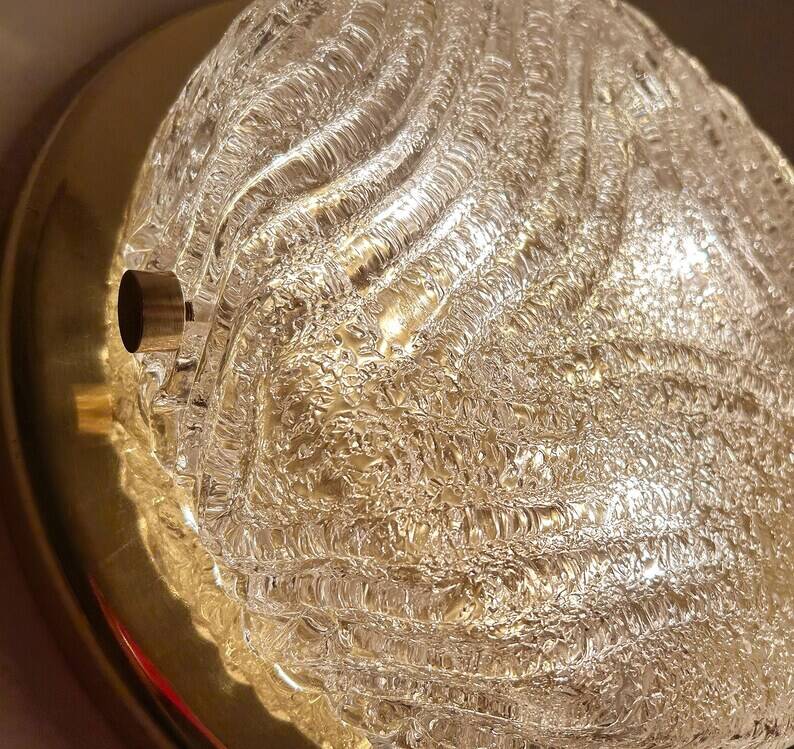 Vintage Murano Glass Flush Mount Light, 1970s
