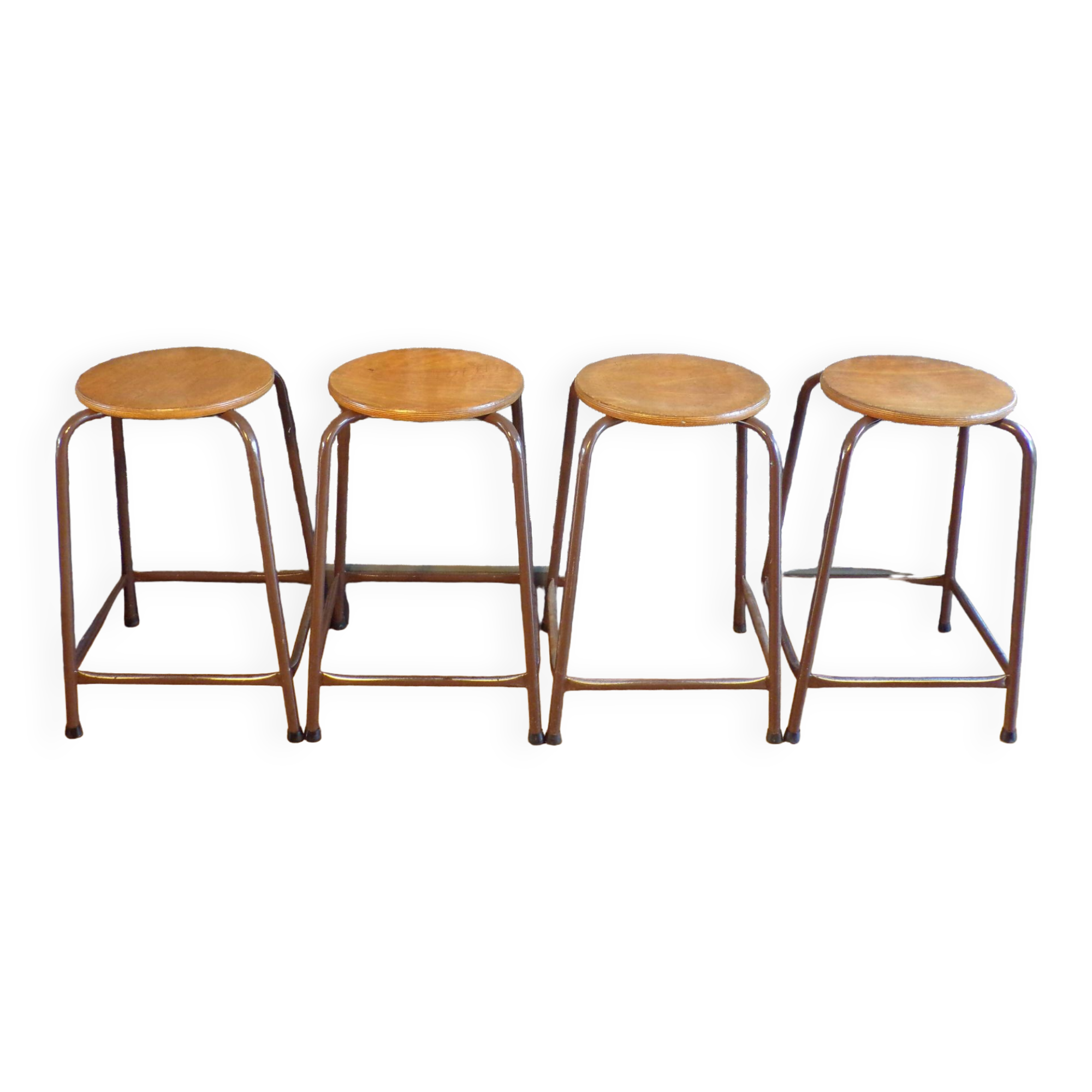 Set of 4 high workshop stools
