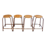 Set of 4 high workshop stools