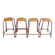 Set of 4 high workshop stools