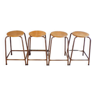 Set of 4 high workshop stools