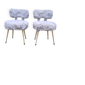 Pair of Pelfran chairs 1970 - faux fur