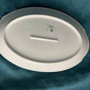 Limoges F.Legrand & Cie - Oval dish, art deco era in white porcelain, platinum nets,