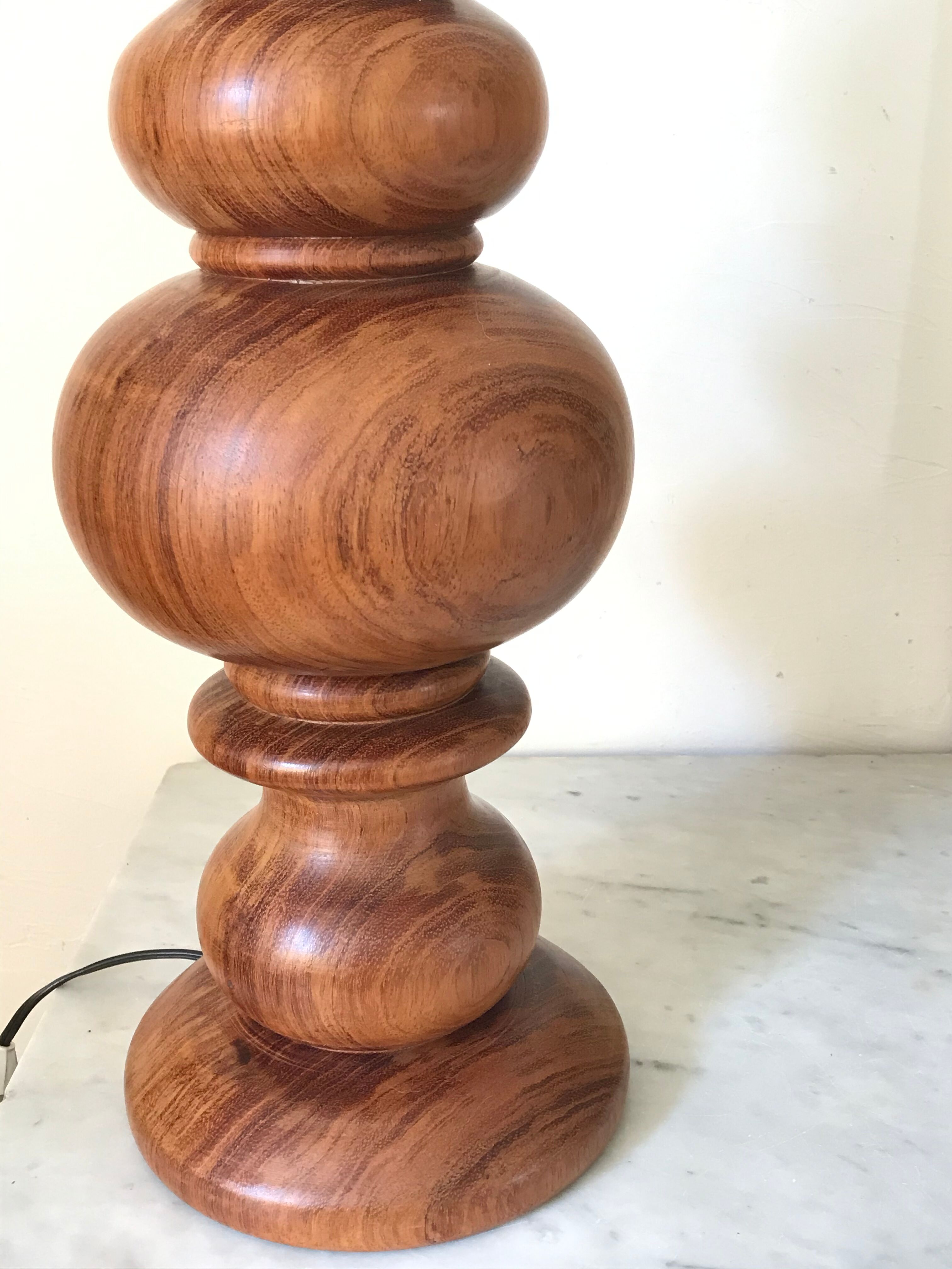 Turned wooden lamp 56cm