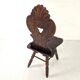 Antique Gothic hall chair with bobbin legs