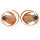 Lot de 2 lampes de table abstraites orange en métal façonné des années 60