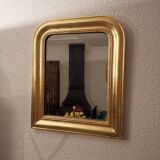 Antique Louis Phillipe mirror gilded with imitation gold copper leaf
