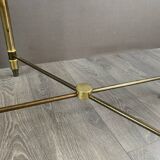Paire de tables d’appoint en métal et verre, XXème siècle