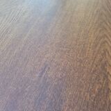 Antique rustic farmhouse table in solid oak with one drawer - 1m15