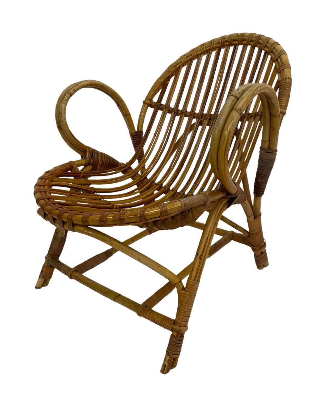 Fauteuil en rotin par Dirk van Sliedregt Rohe Noordwolde 1960 aux Pays-Bas