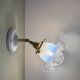 Vintage tulip wall lamp in white and transparent glass