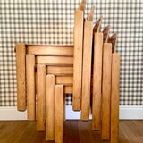 Set of 5 MMO chairs in thermoformed wood - circa 1980.