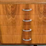 Violetta sideboard/chest of drawers in walnut and mahogany, Piotrkowskie Fabryki Mebli, Poland, 1960.