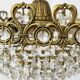 Brass and cut crystal basket chandelier, Empire style.