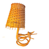 Lampe "oiseau" rotin 1960s