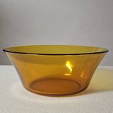 Vintage amber glass salad bowl.