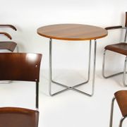Restored Bauhaus Tubular Steel Round Table And 4 Chairs By M. Stam, 1930s