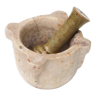 Marble mortar and sandstone pestle XIXth