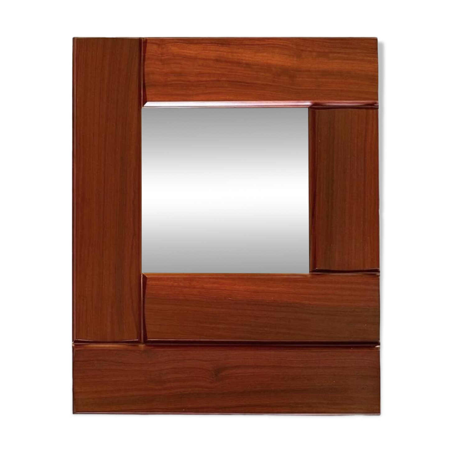 Luciano Frigerio, mod. Tartaro solid padouk mirror, Frigerio di Desio 1970s