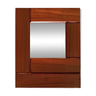 Luciano Frigerio, mod. Tartaro solid padouk mirror, Frigerio di Desio 1970s