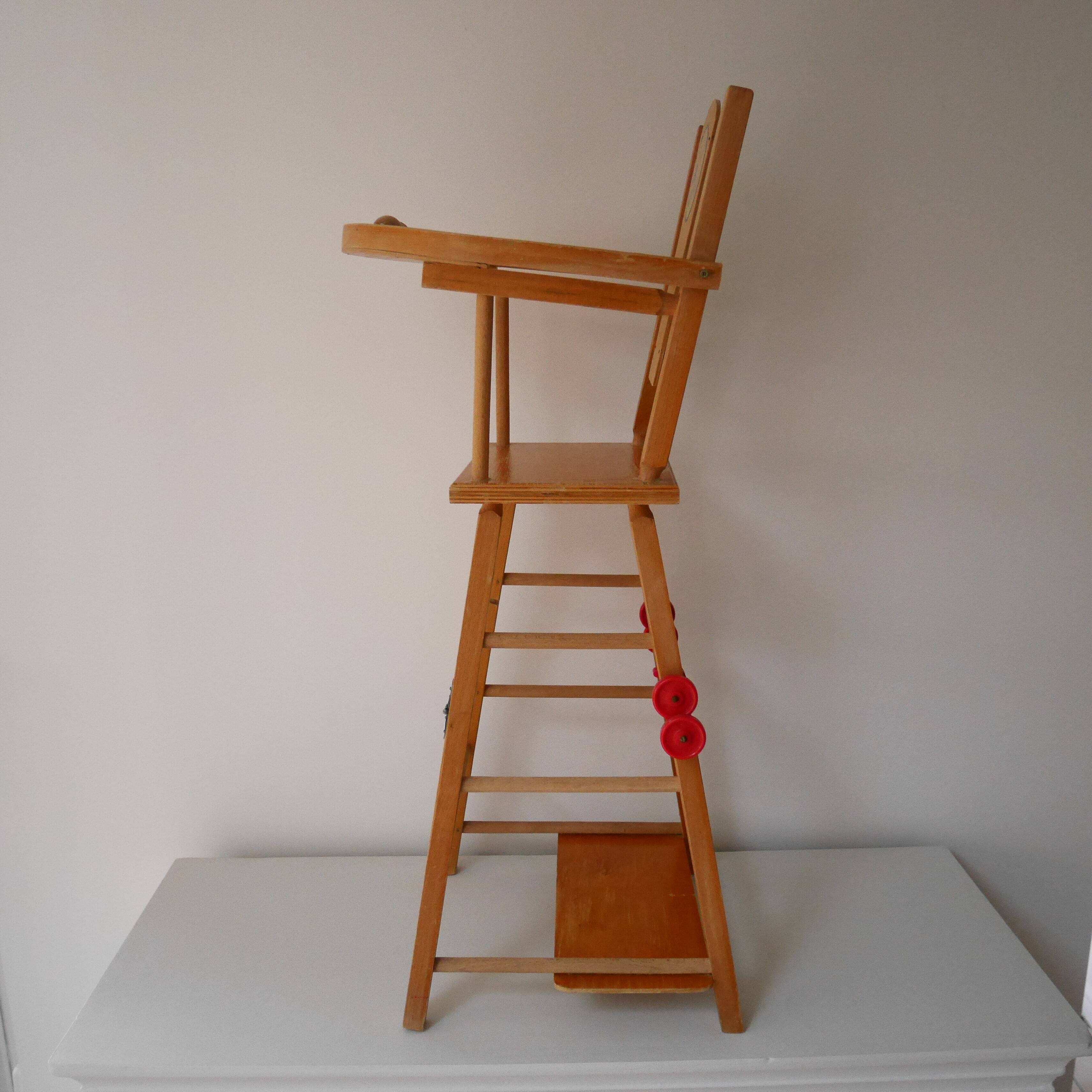 Wooden doll high chair