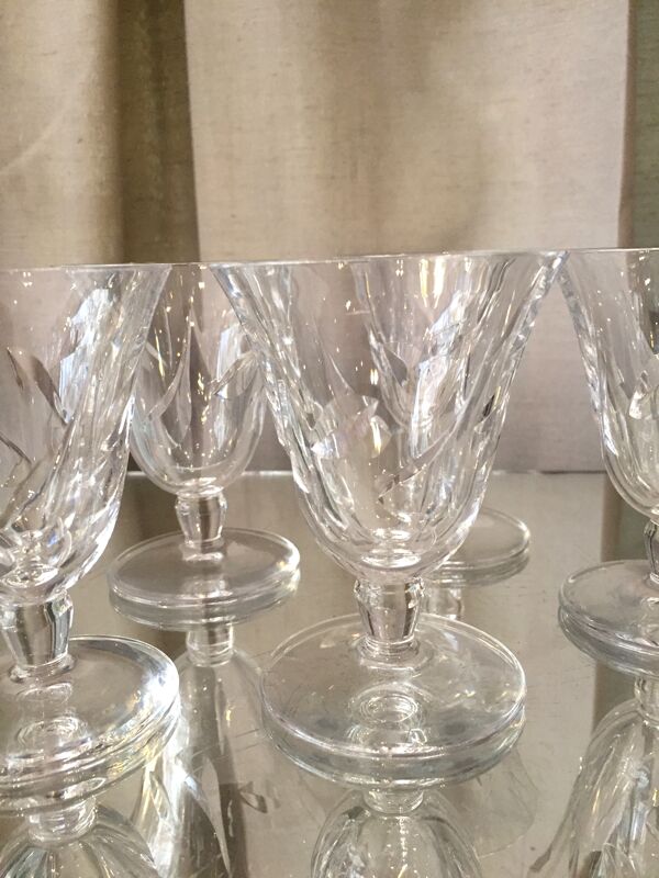 Suite de 5 verres a vin rouge modele jersey cristal de st louis