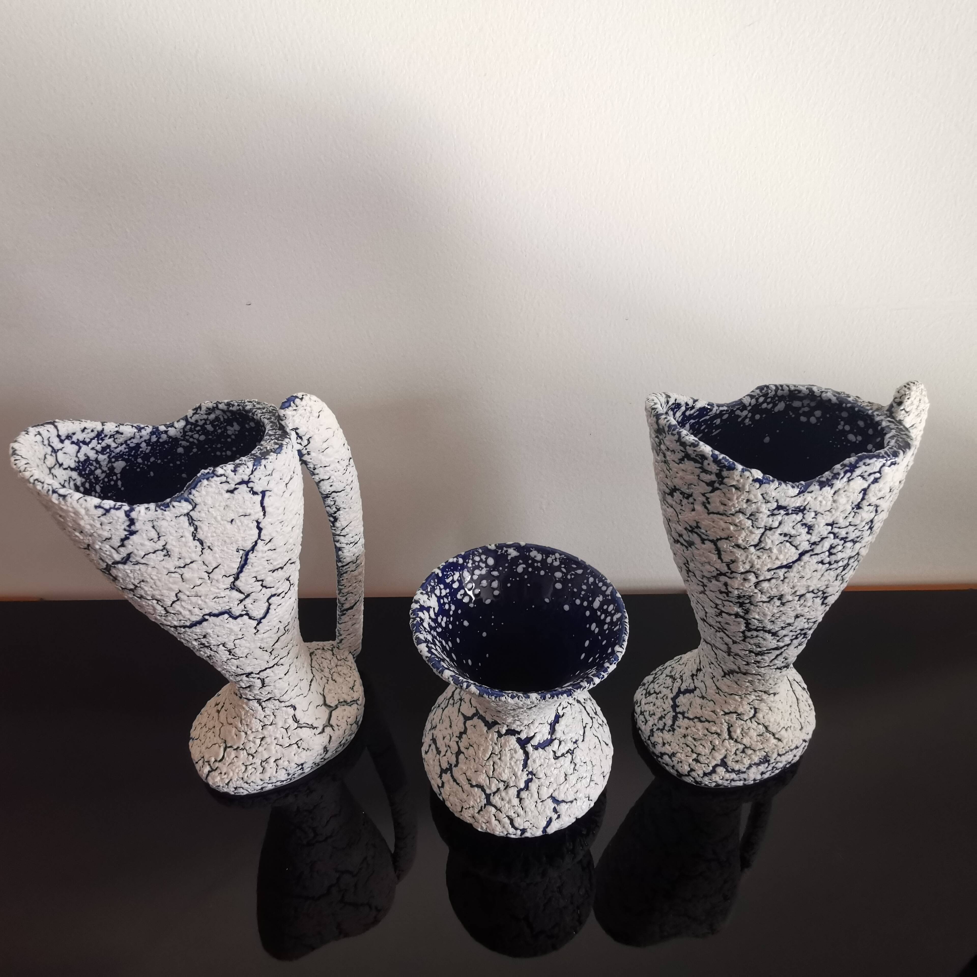 3 ceramic vases “Grès des neiges” France