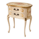 Curved bedside table painted with floral shabby decor – Louis XV style