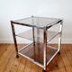 Chrome metal and smoked glass dessert table, 1980s.