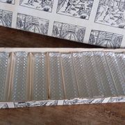 12 crystal knife rests in their box, Hungary, diamond point