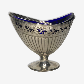 Former confectioner with silver metal handle and 19th century blue glass