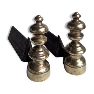 Pair of cast iron and brass channels XIX