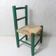Ancienne chaise paillée en bois pour enfant Vintage