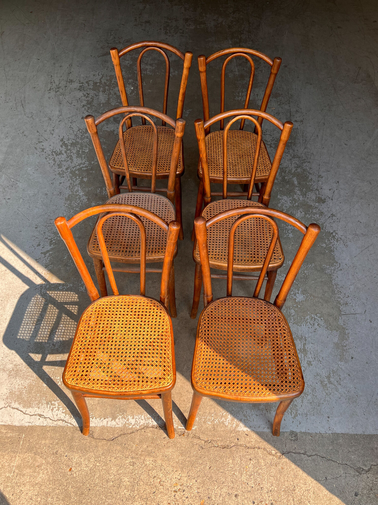 6 chairs bistro old cannage